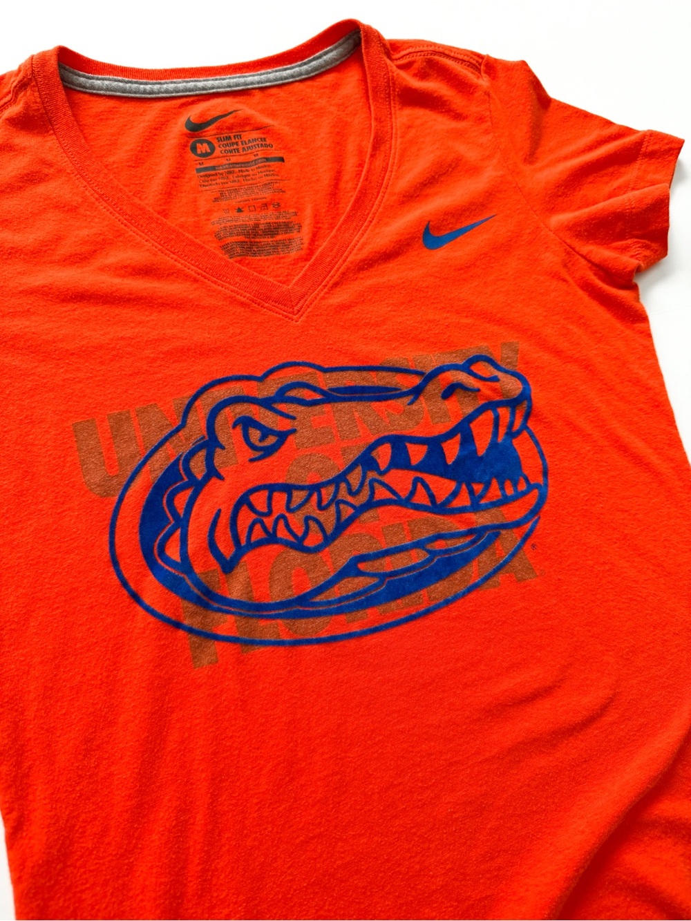 Nike Women's Orange V-Neck Florida Gators Graphic Short Sleeve T-Shirt